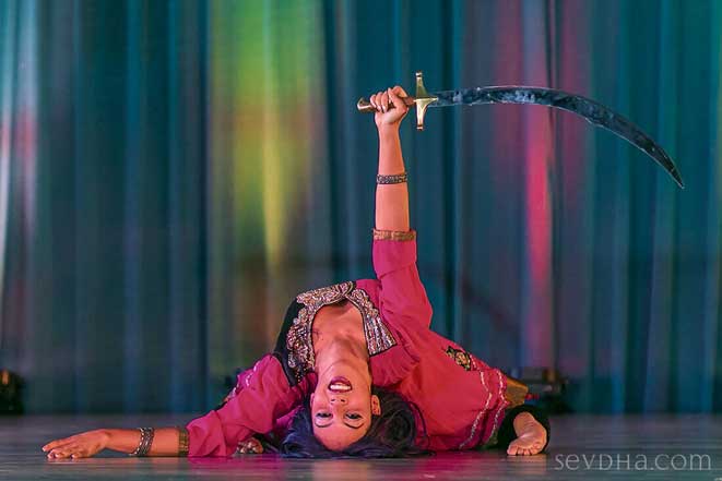bollywood dancer sword sevdha on the floor
